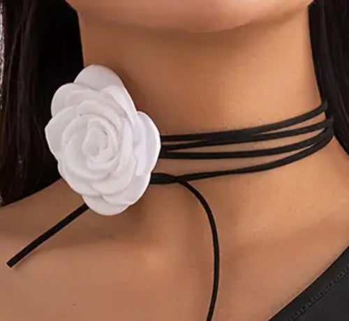 3pcs/set Chic Fabric Rose Flower Choker Necklaces