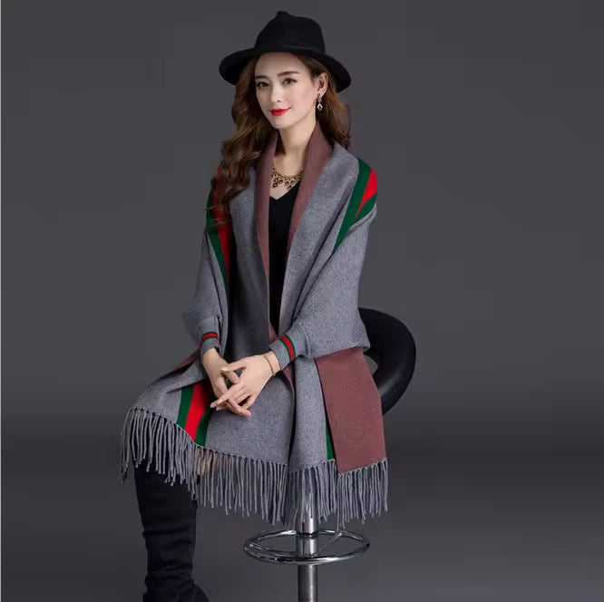 Fashion Wool-blend Poncho