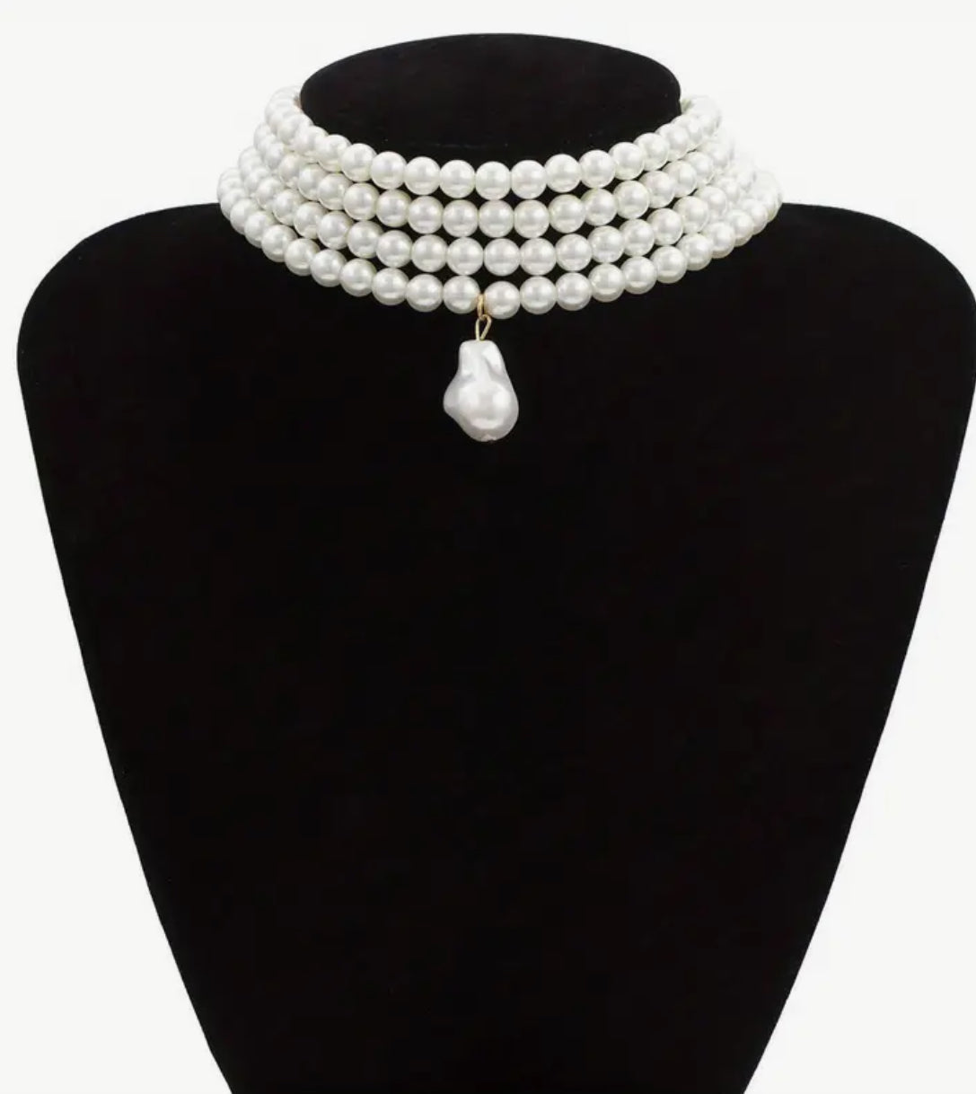 Elegant Multilayer Faux Pearl Choker Necklace