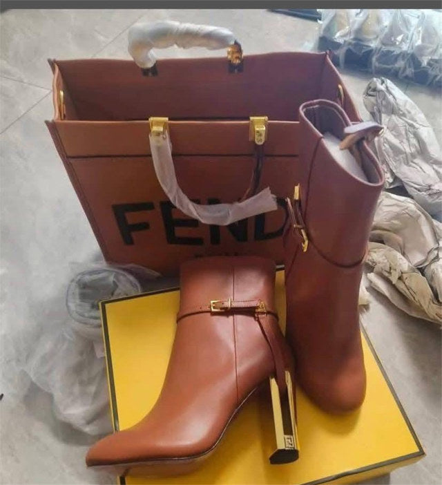 Spicy Fendi Boots & Tote Set